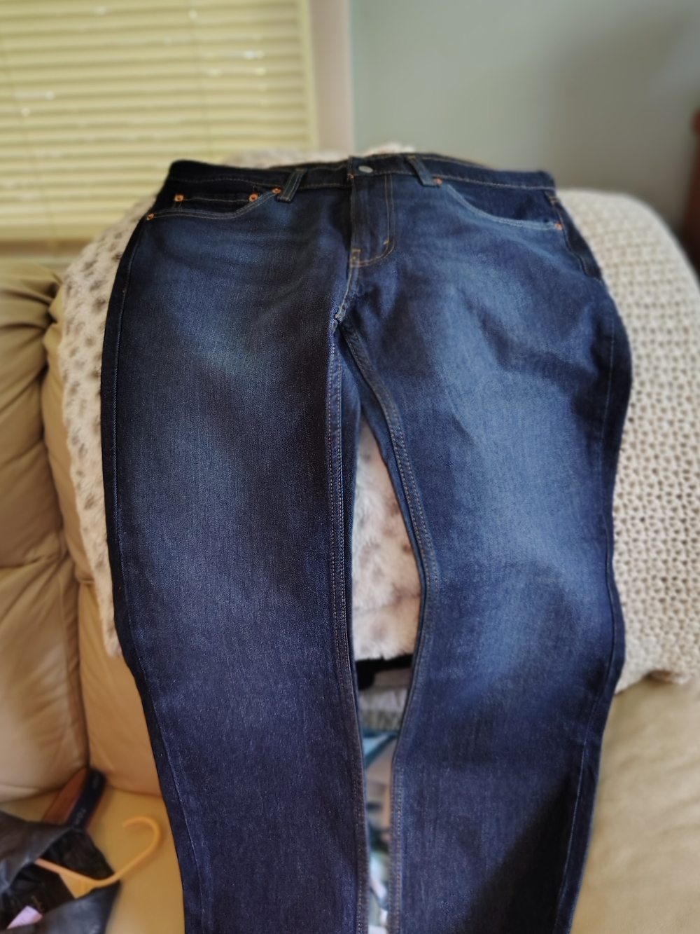 Levi's Dark Indigo Slim Jeans with Contrast Stitching - Picture 6 of 7